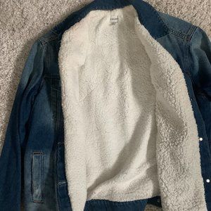 Sneak Peek Sherpa-Lined Denim Jacket